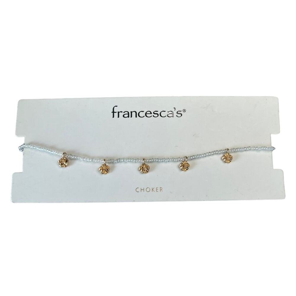 Francesca’s beaded floral choker necklace festival